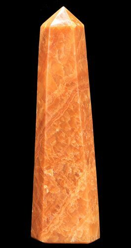Polished, Orange Calcite Obelisk - Madagascar #55049